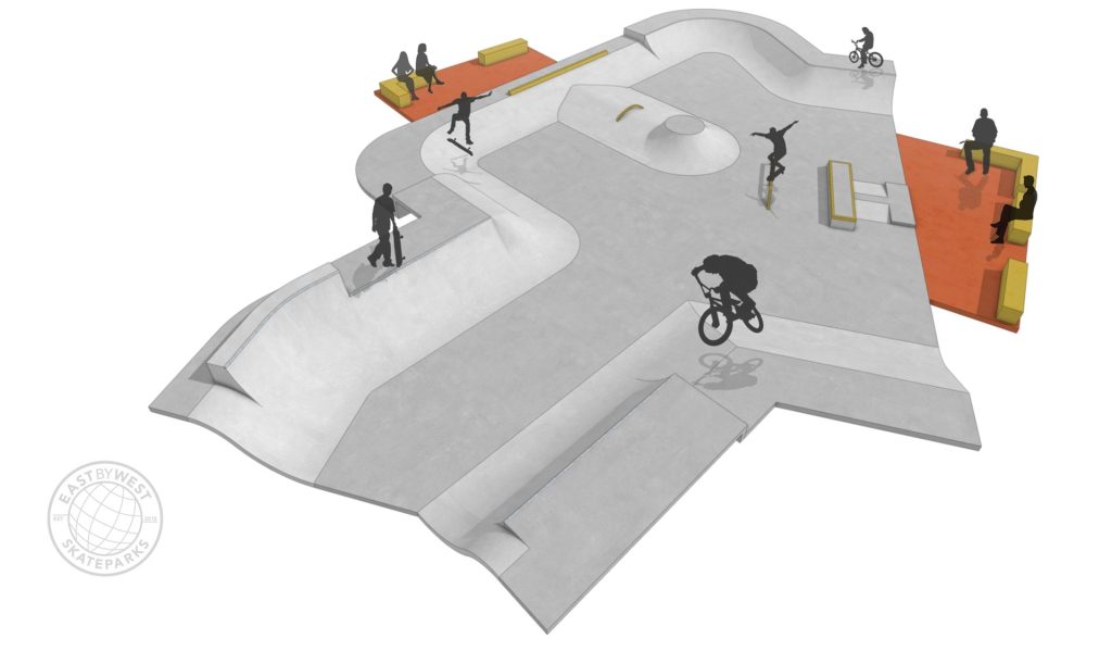 Render of Lajamanu Skatepark design, Northern Territory, by Eastbywest